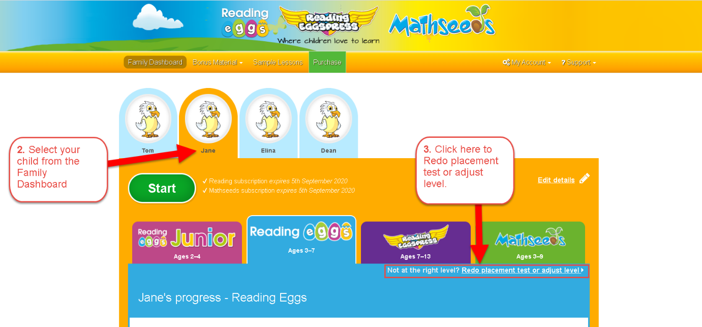 Hướng dẫn khai thác Reading eggs