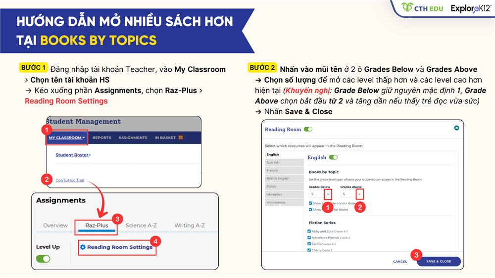 Hướng dẫn mở rộng kho sách cho con tại "Books By Topics"