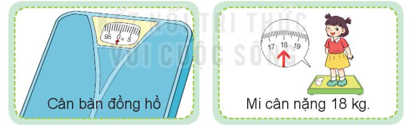 Cân bàn đồng hồ. Nguồn: SGK Toán lớp 2 Kết nối, trang 66