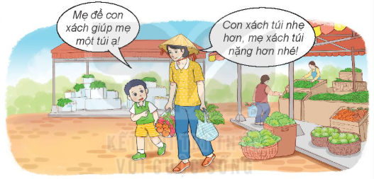 Nặng hơn, nhẹ hơn. Nguồn: SGK Toán lớp 2 Kết nối, trang 57