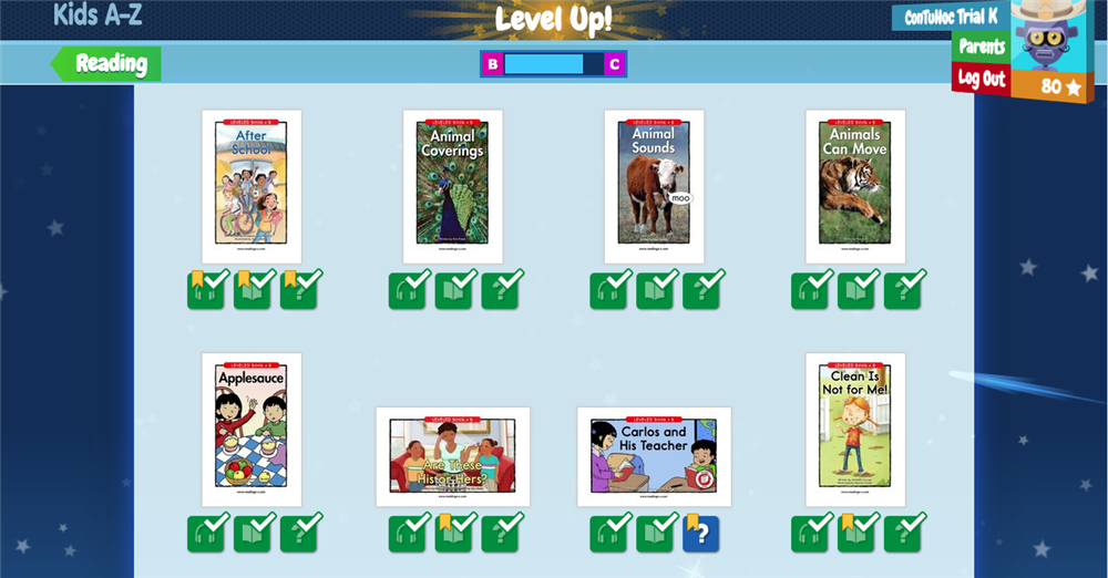 Raz-kids Level up