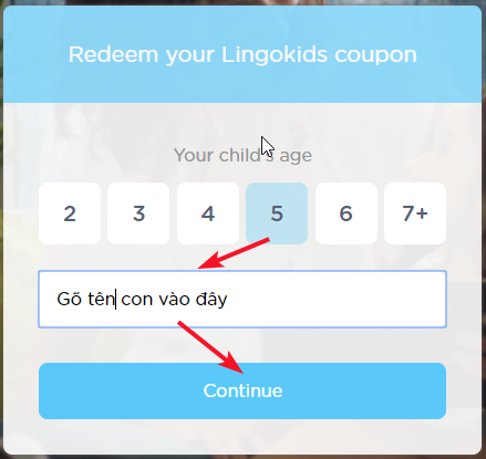hướng dẫn tạo tài khoản Lingokids sử dụng mã coupon