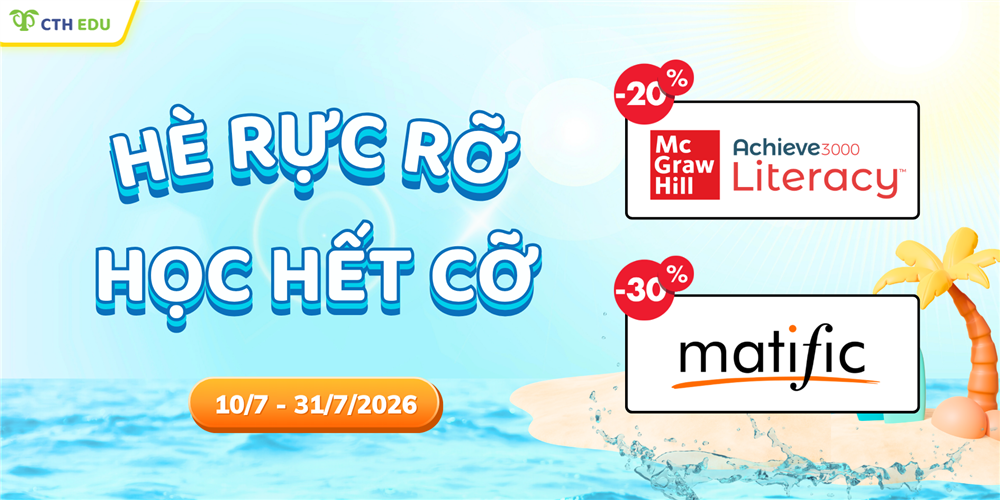 Hè Rực Rỡ - Học Hết Cỡ: Nhận ngay Ưu đãi đến 30% cho Achieve3000 & Matific