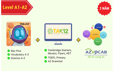 Picture of Bộ chương trình học TA cùng KidsA-Z và TAK12 level A1-A2 02 năm